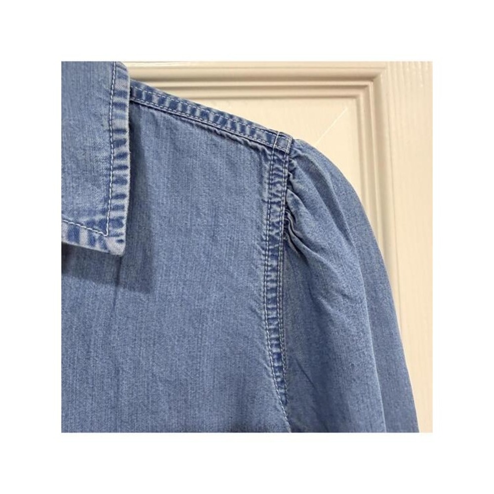 #74 LAUREN RALPH LAUREN Chambray Button up top blouse sz. petite small - Picture 6 of 9